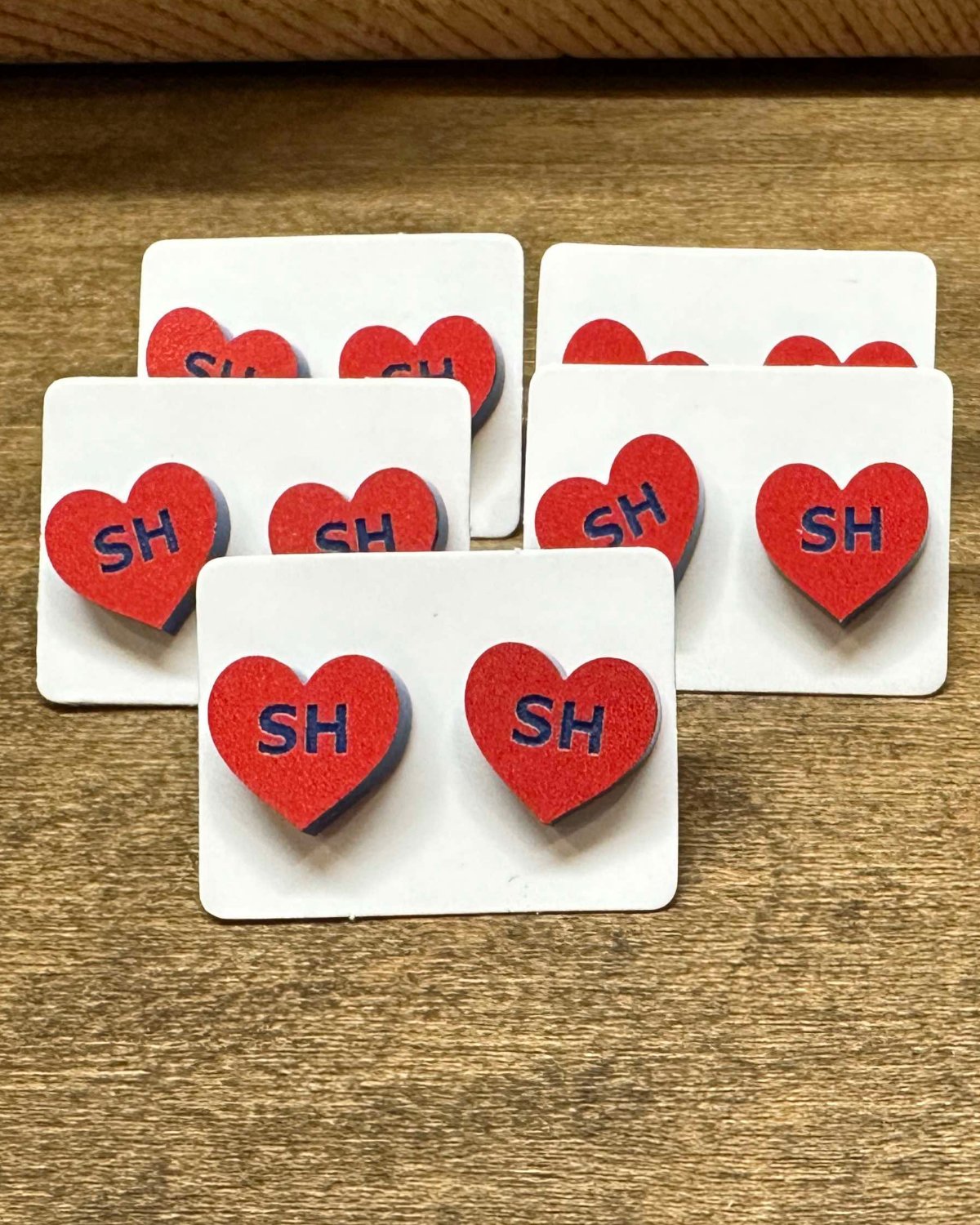 SH Heart Earrings