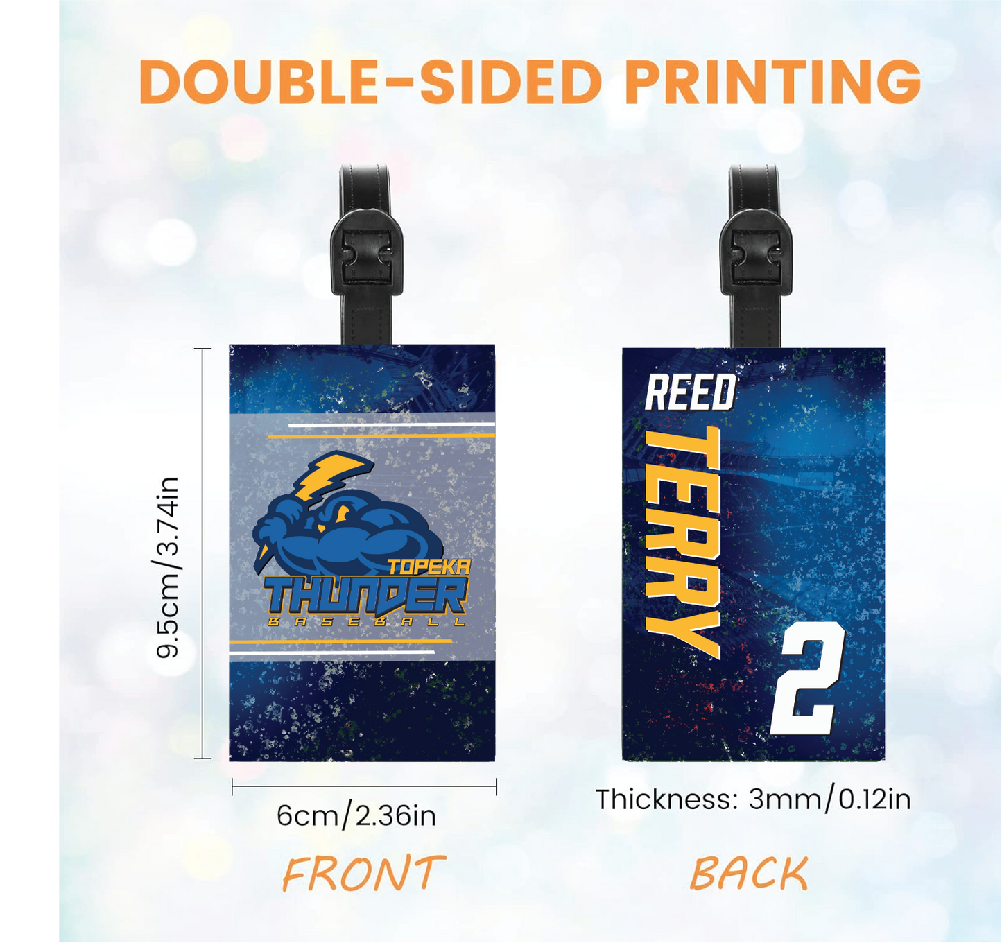 Topeka Thunder Personalized Bag Tag