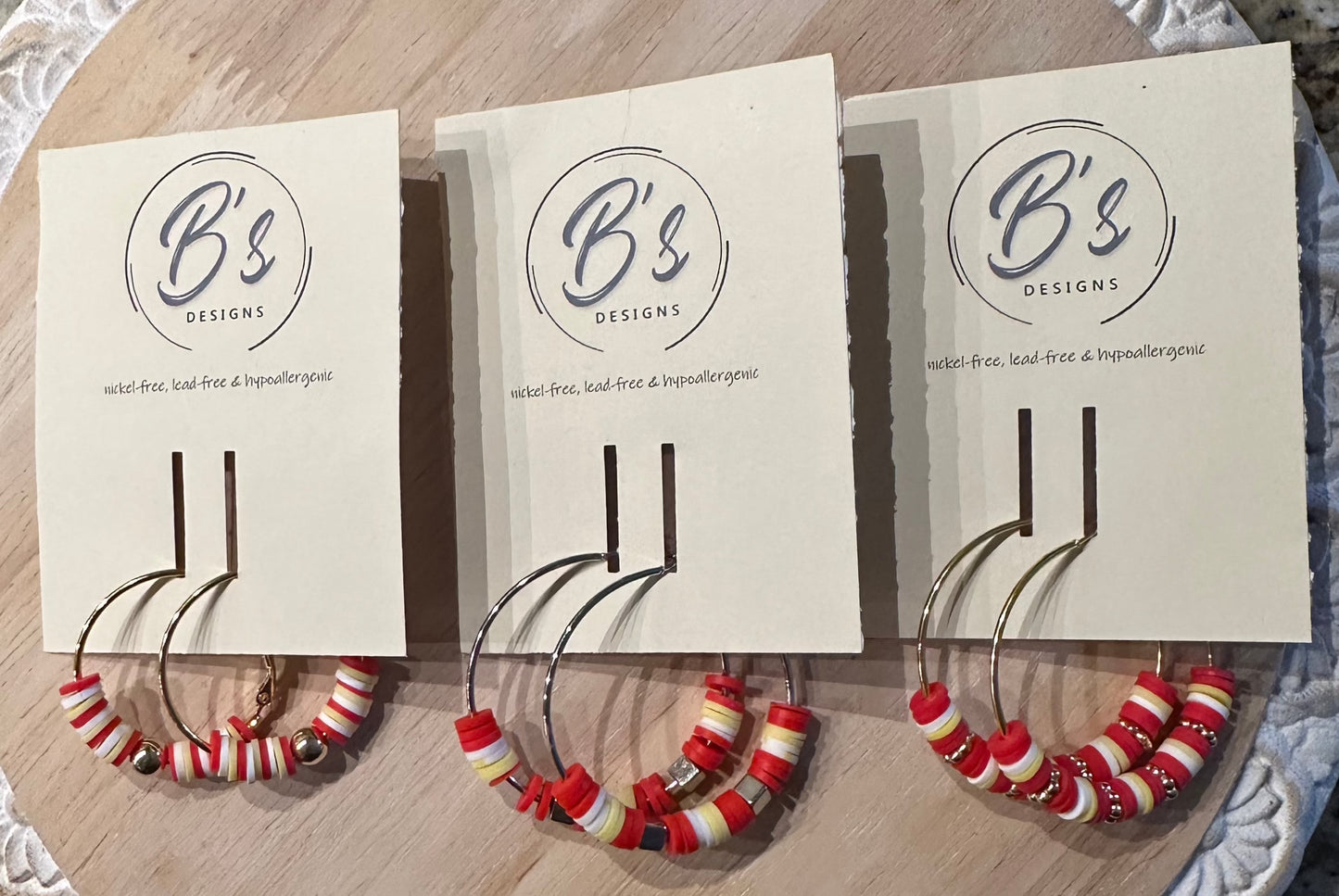 Sports Teams Clay Bead Earrings