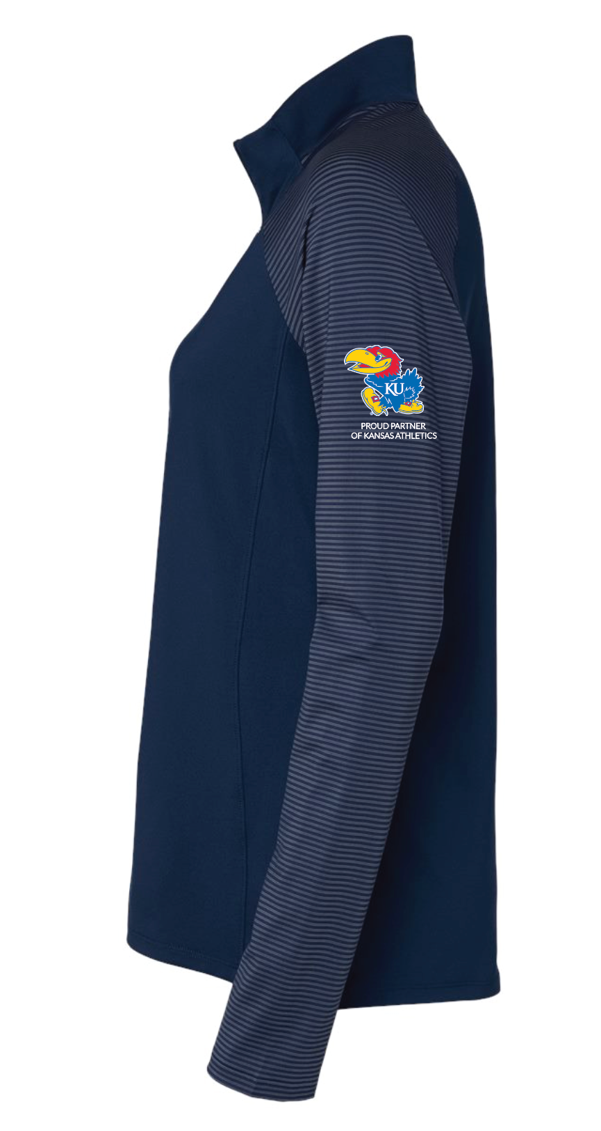 Envista KU Adidas Women's Stripe Block Quarter-Zip Pullover