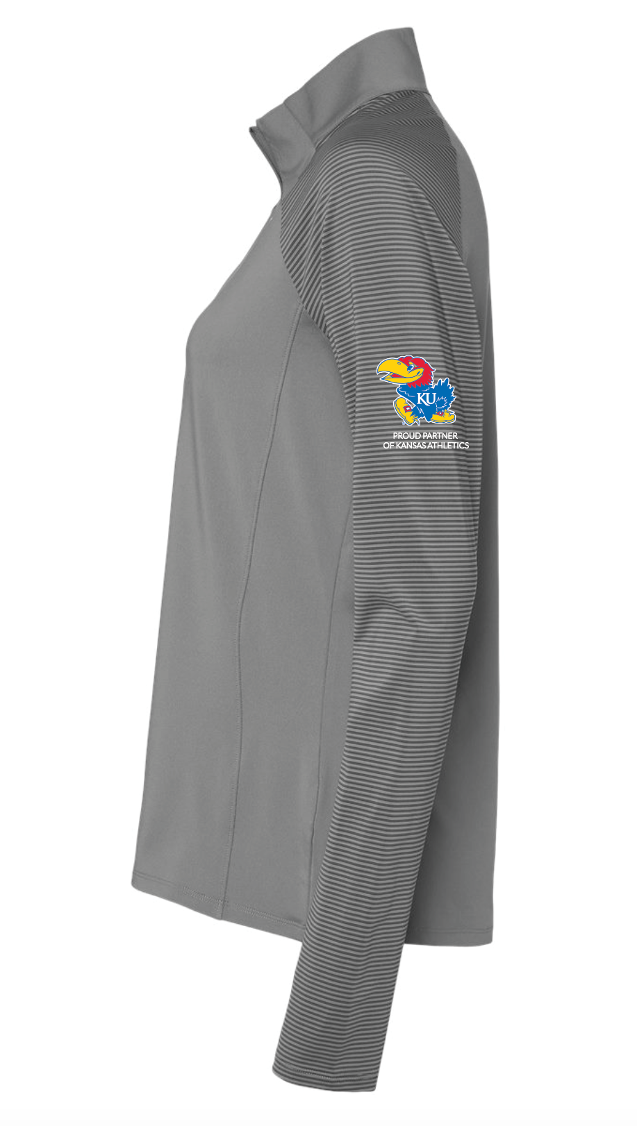 Envista KU Adidas Women's Stripe Block Quarter-Zip Pullover