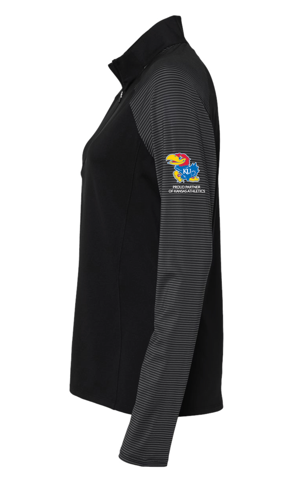 Envista KU Adidas Women's Stripe Block Quarter-Zip Pullover