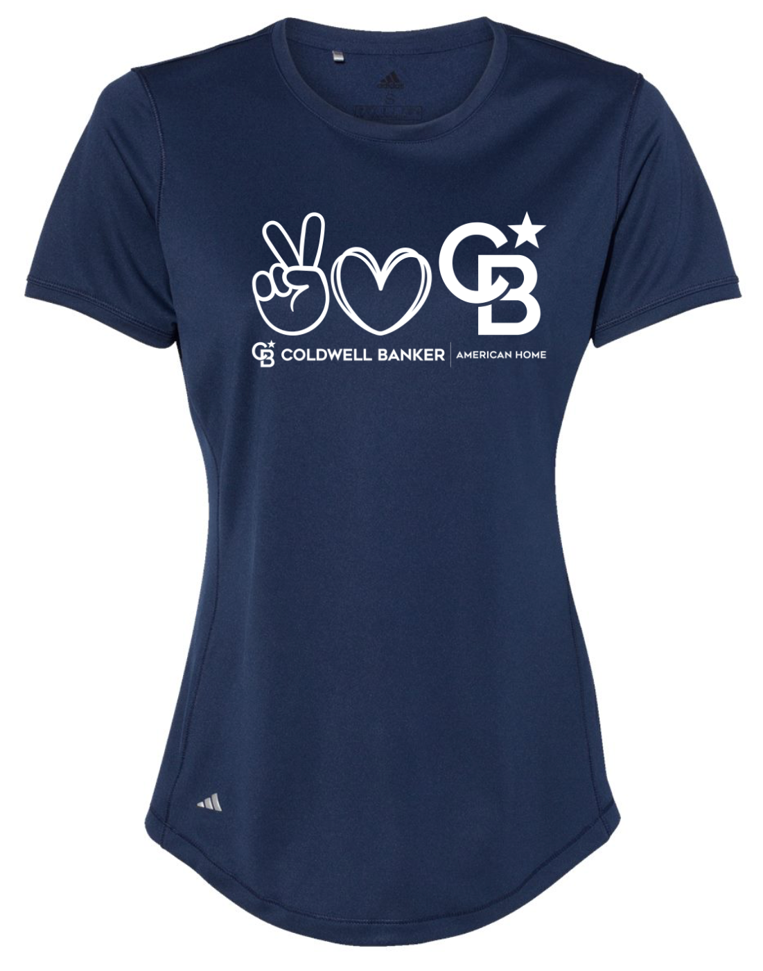 Peace Love Coldwell Banker Adidas Womens Sports T-shirt