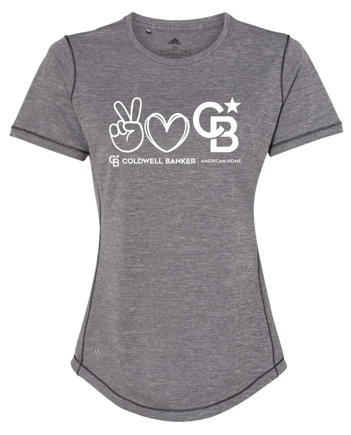 Peace Love Coldwell Banker Adidas Womens Sports T-shirt