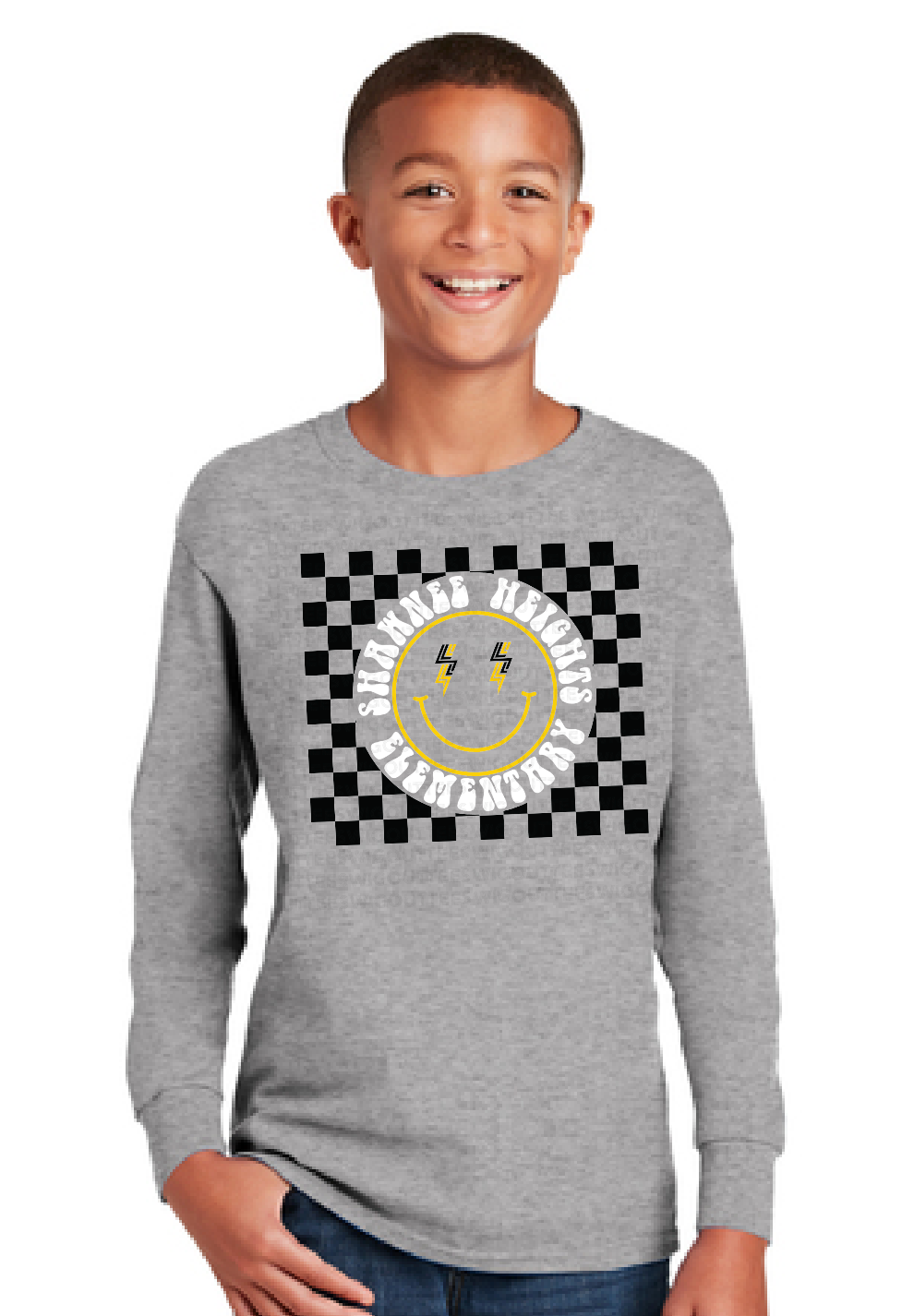 SHES Happy Face Long Sleeve T-Shirt