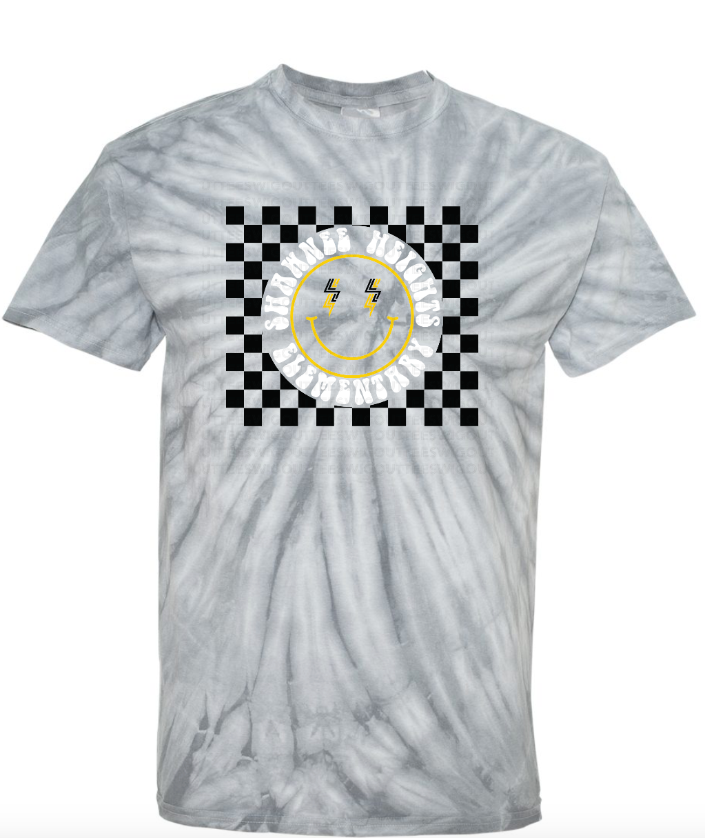 SHES Happy Face Tie-Dyed T-Shirt