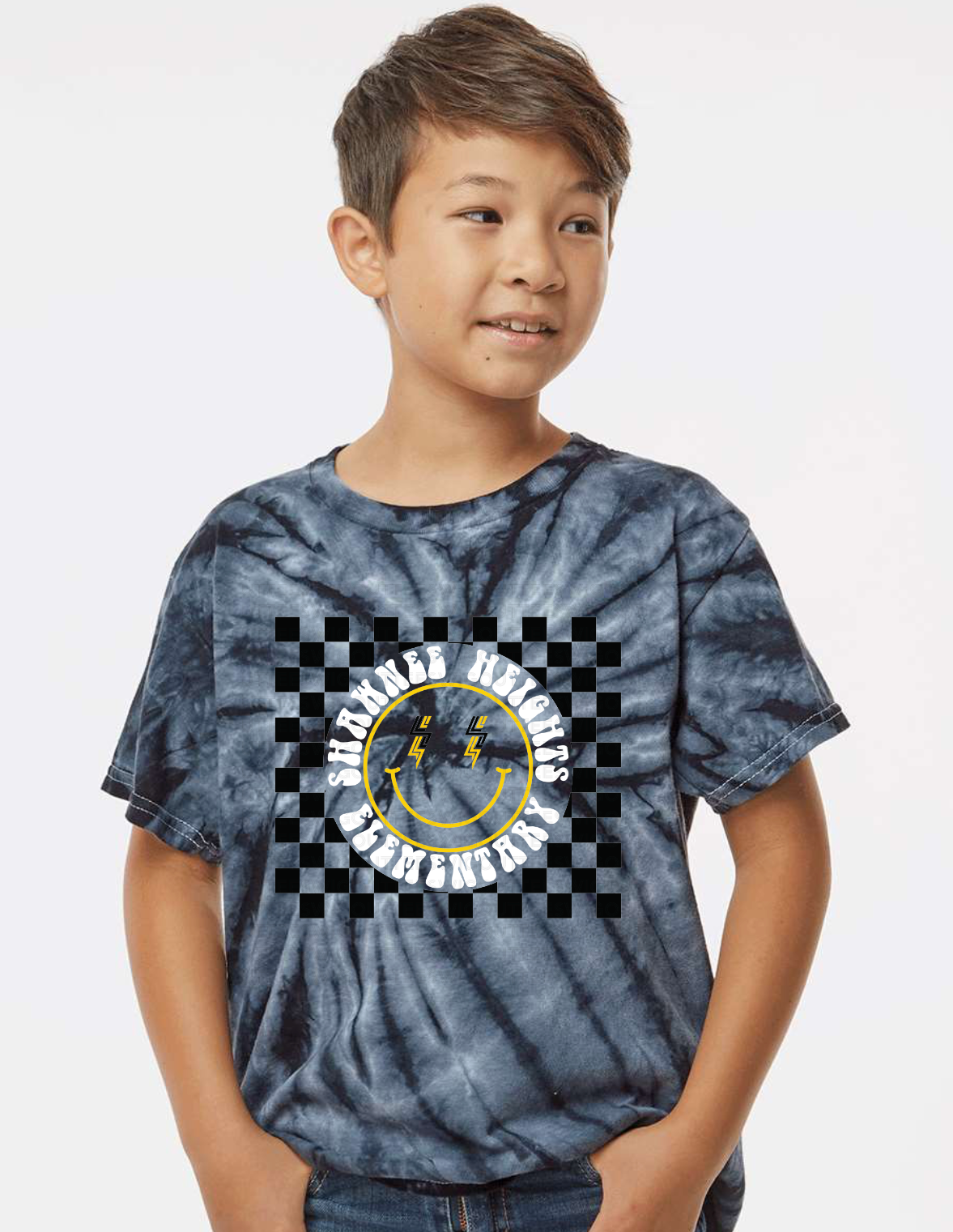 SHES Happy Face Tie-Dyed T-Shirt