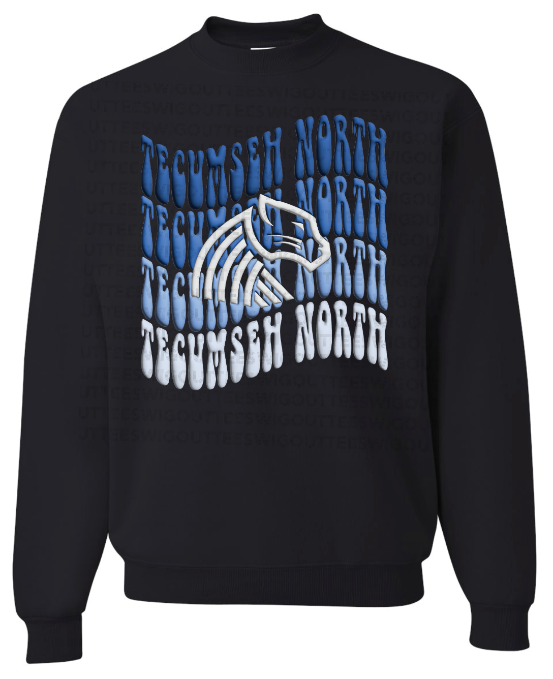 Retro Wave Panther Crew Sweatshirt