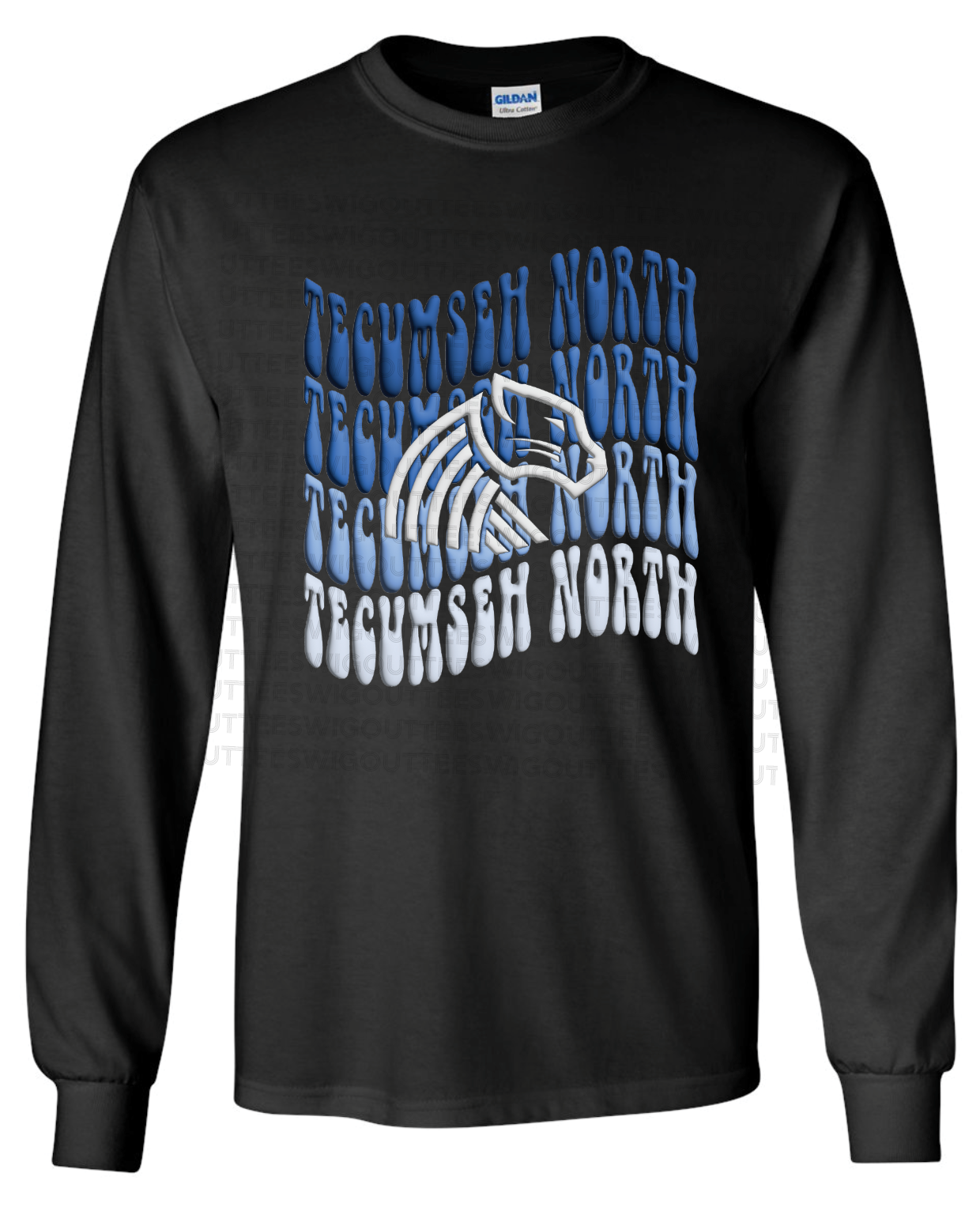 Retro Wave Panther Long Sleeve T-Shirt