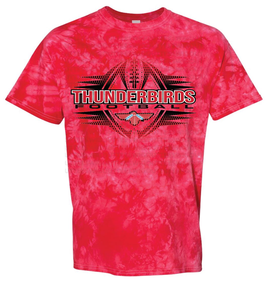 Tbird Football 2023 Crystal Tie Dye T-shirt