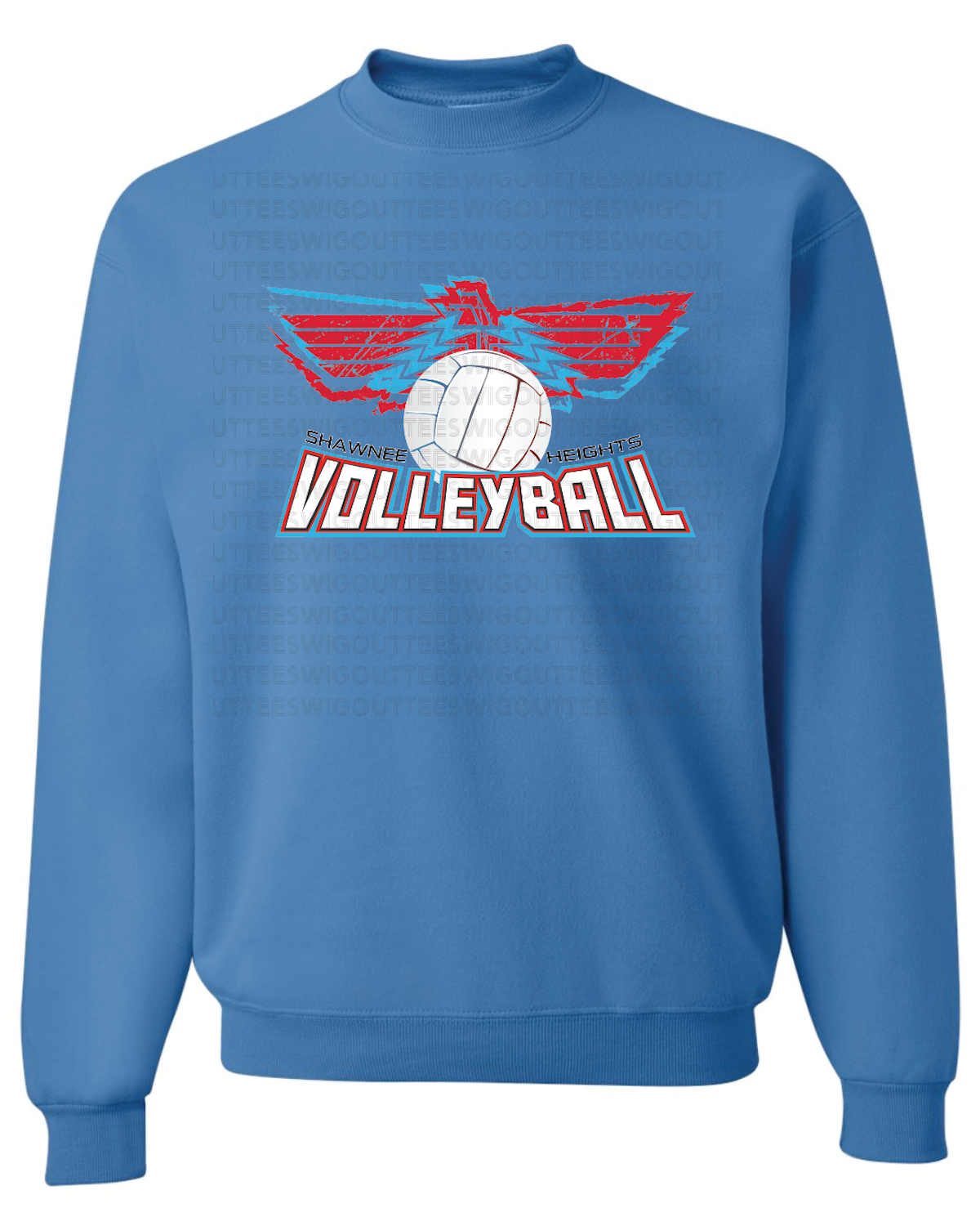 Shawnee Heights Volleyball Jerzees Nublend Crew Sweatshirt