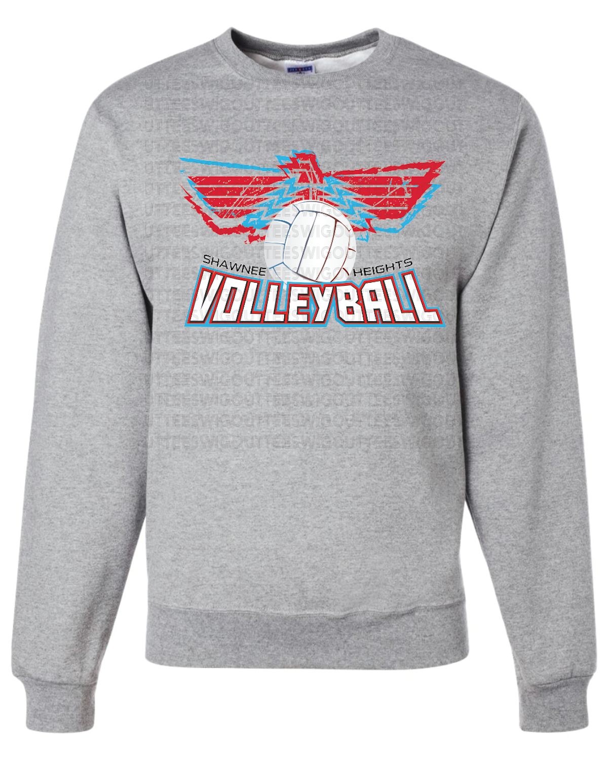 Shawnee Heights Volleyball Jerzees Nublend Crew Sweatshirt
