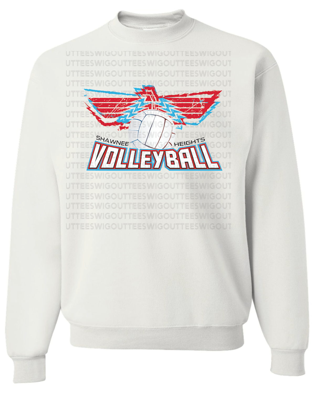 Shawnee Heights Volleyball Jerzees Nublend Crew Sweatshirt