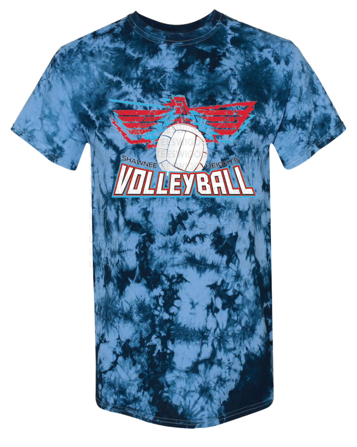 Shawnee Heights Volleyball Crystal Tie Dye T-shirt