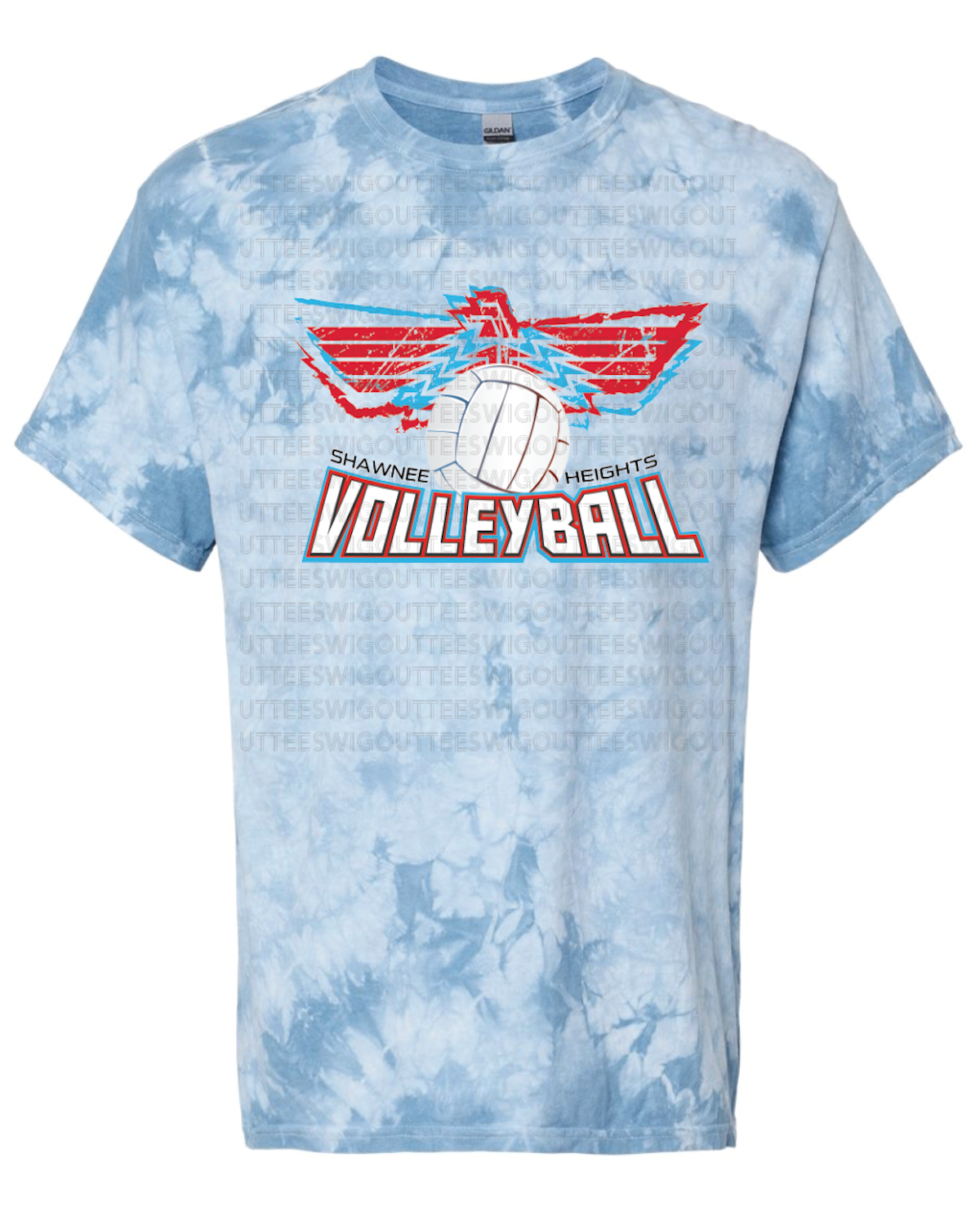 Shawnee Heights Volleyball Crystal Tie Dye T-shirt