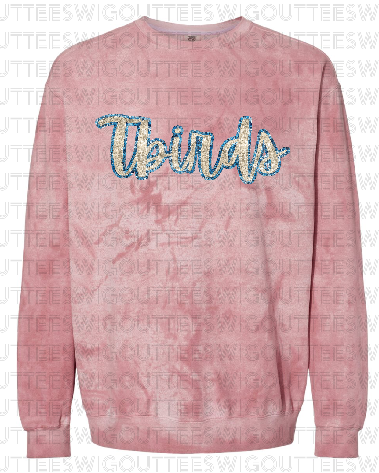 Blue Tbirds "FAUX" Sparkle on Comfort Color