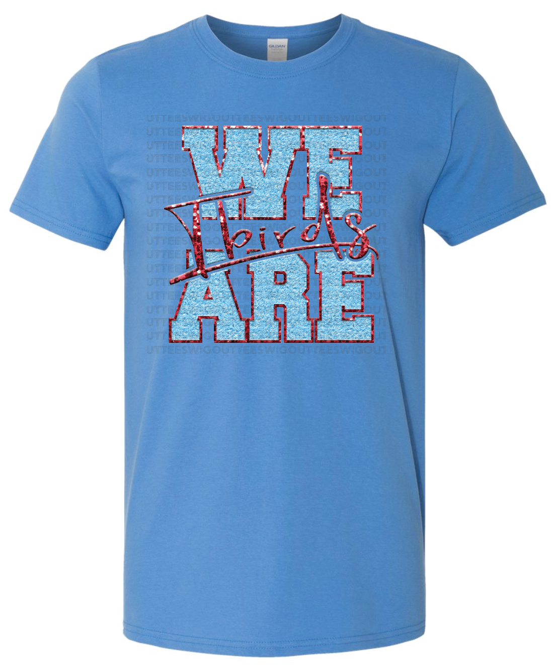 We Are Tbirds *FAUX* Chenille & Glitter Gildan Softstyle T-Shirt
