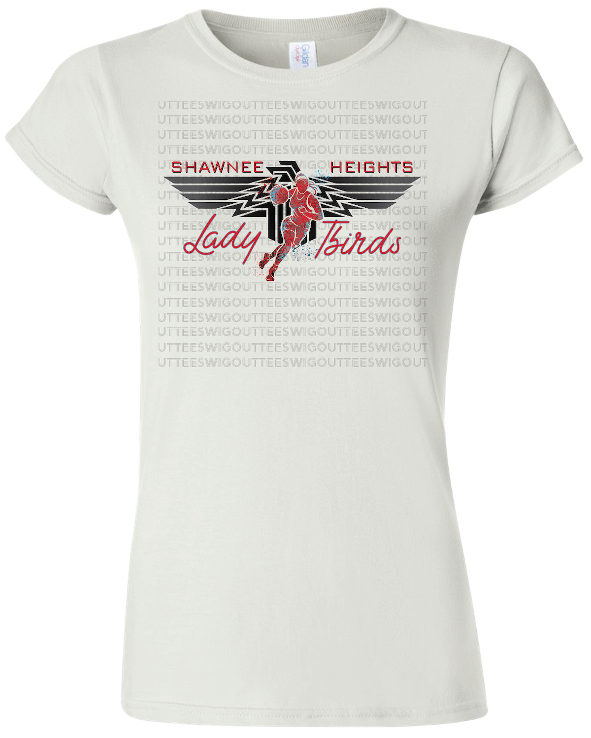 Shawnee Heights Lady Tbirds Basketball Womens Gildan Softstyle T-Shirt