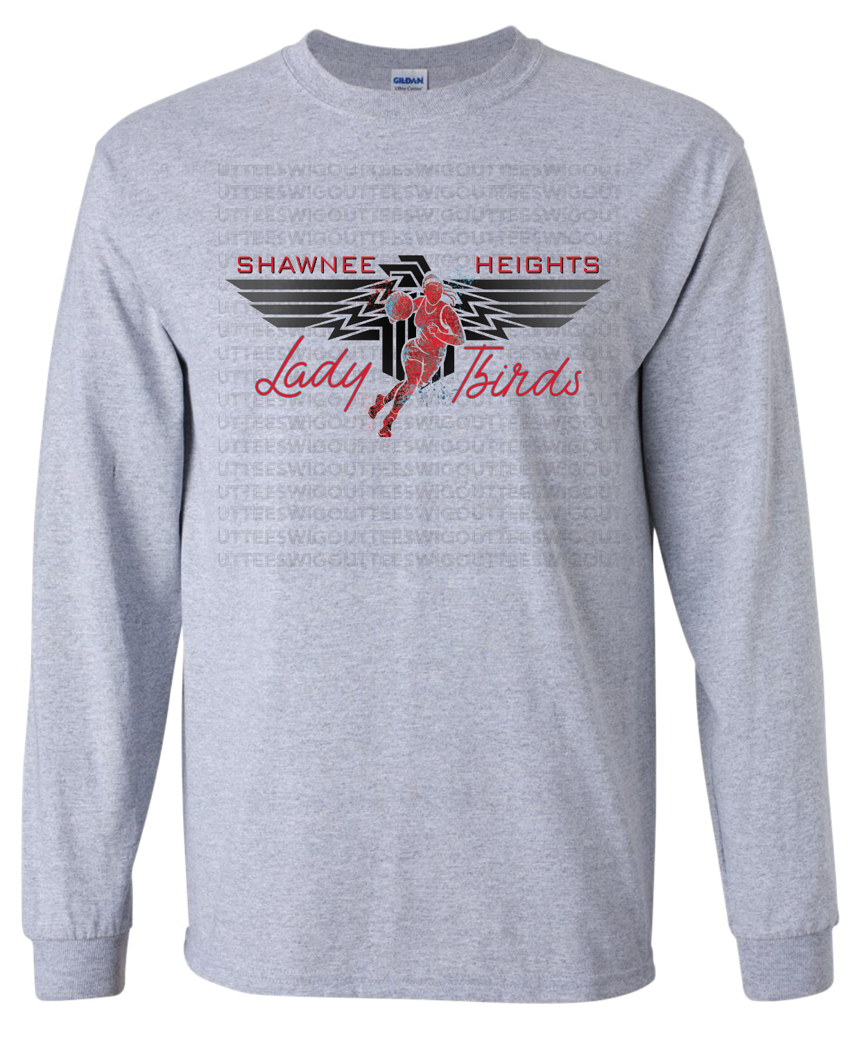 Shawnee Heights Lady Tbirds Basketball Gildan Ultra Cotton Long Sleeve T-Shirt