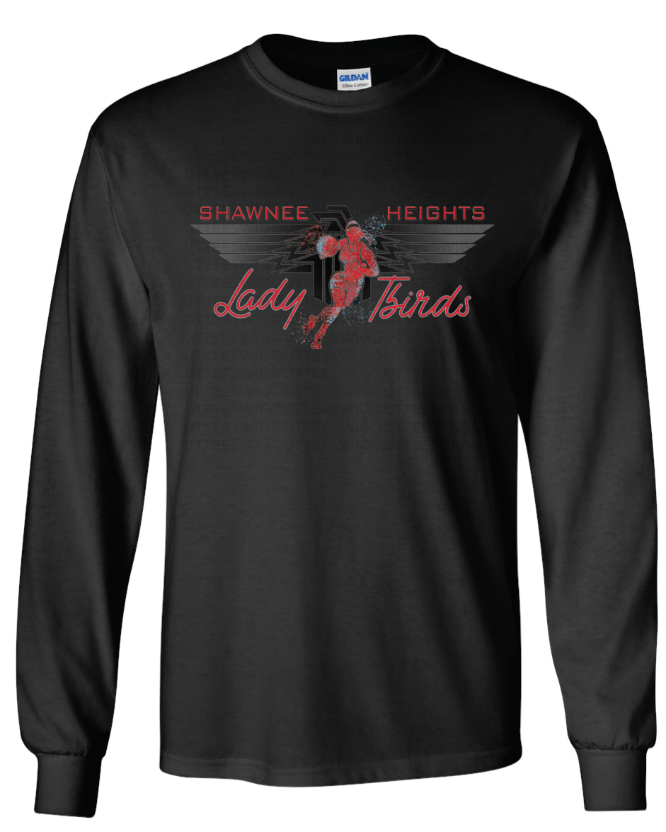 Shawnee Heights Lady Tbirds Basketball Gildan Ultra Cotton Long Sleeve T-Shirt