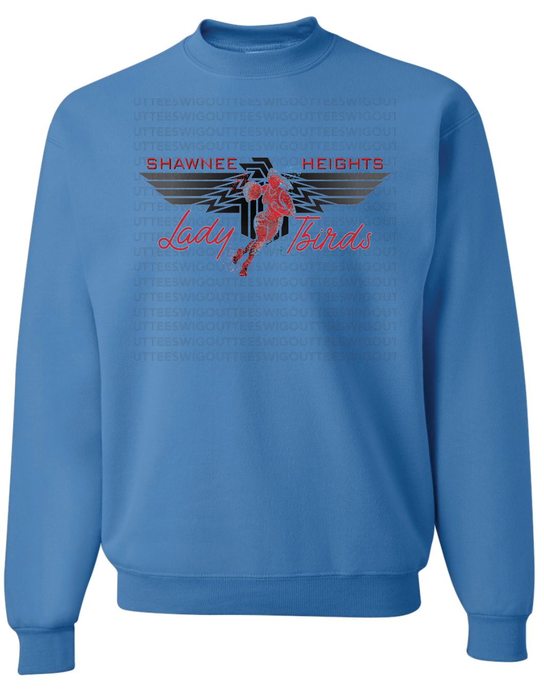Shawnee Heights Lady Tbirds Basketball Jerzees Nublend Crew Sweatshirt