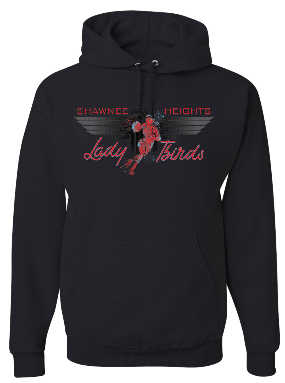 Shawnee Heights Lady Tbirds Basketball Jerzees Nublend Hooded Sweatshirt