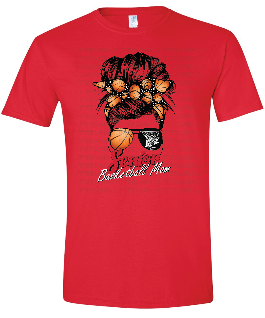 Senior Basketball Mom Bun Gildan Softstyle T-Shirt