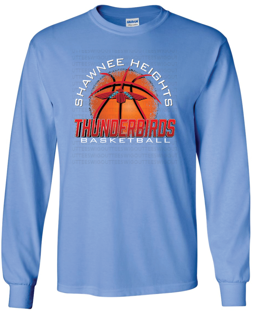 Thunderbirds Basketball Gildan Ultra Cotton Long Sleeve T-Shirt