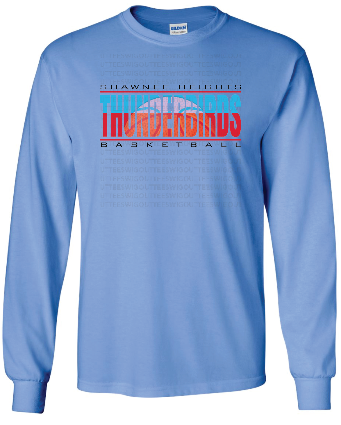 Shawnee Heights High School Basketball Gildan Ultra Cotton Long Sleeve T-Shirt
