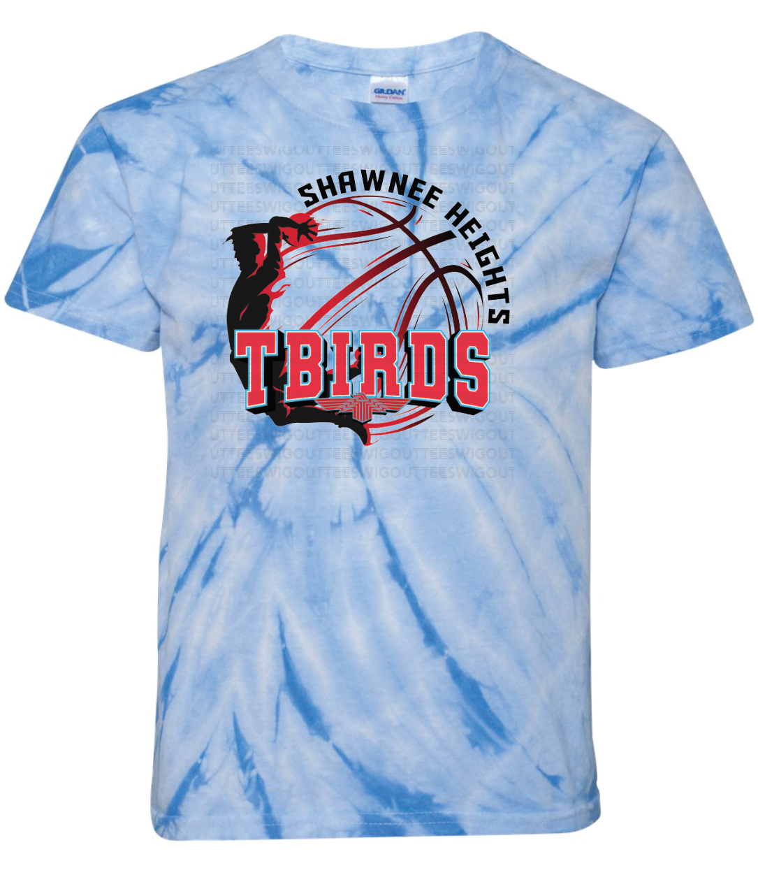 SHHS Tbirds Basketball Pinwheel Tie-Dyed T-shirt