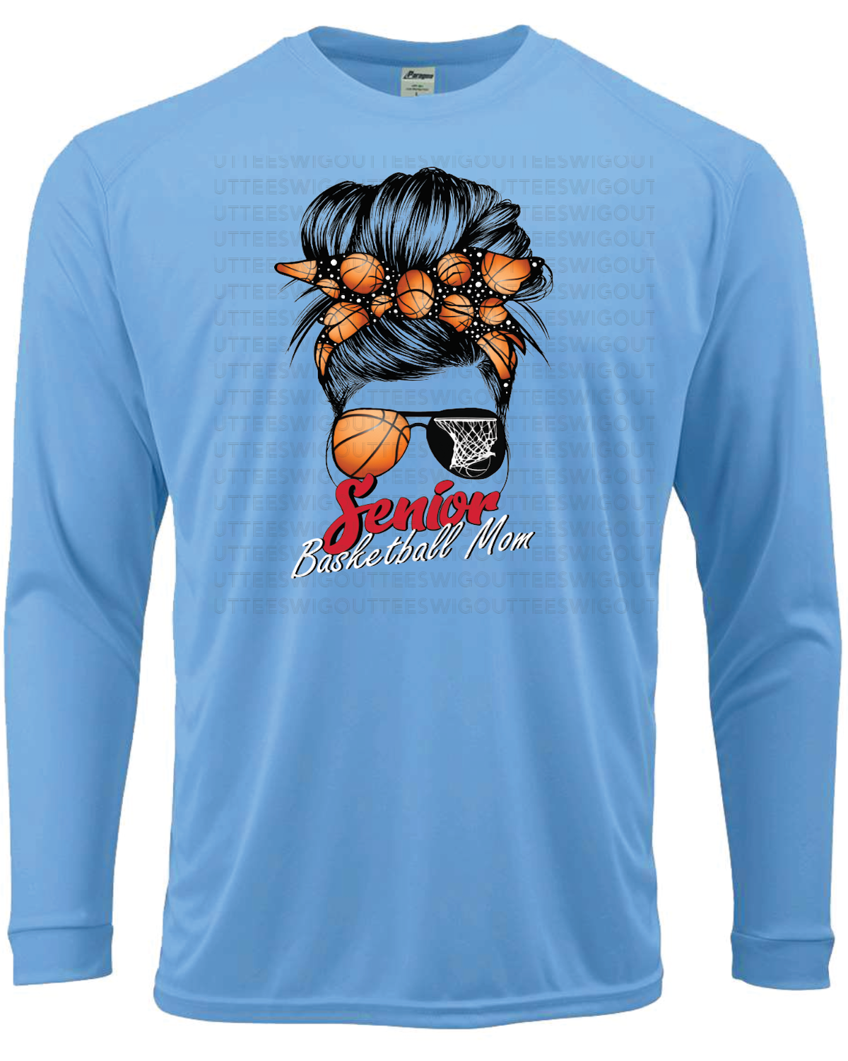 Senior Basketball Mom Bun Paragon Performance Long Sleeve T-shirt