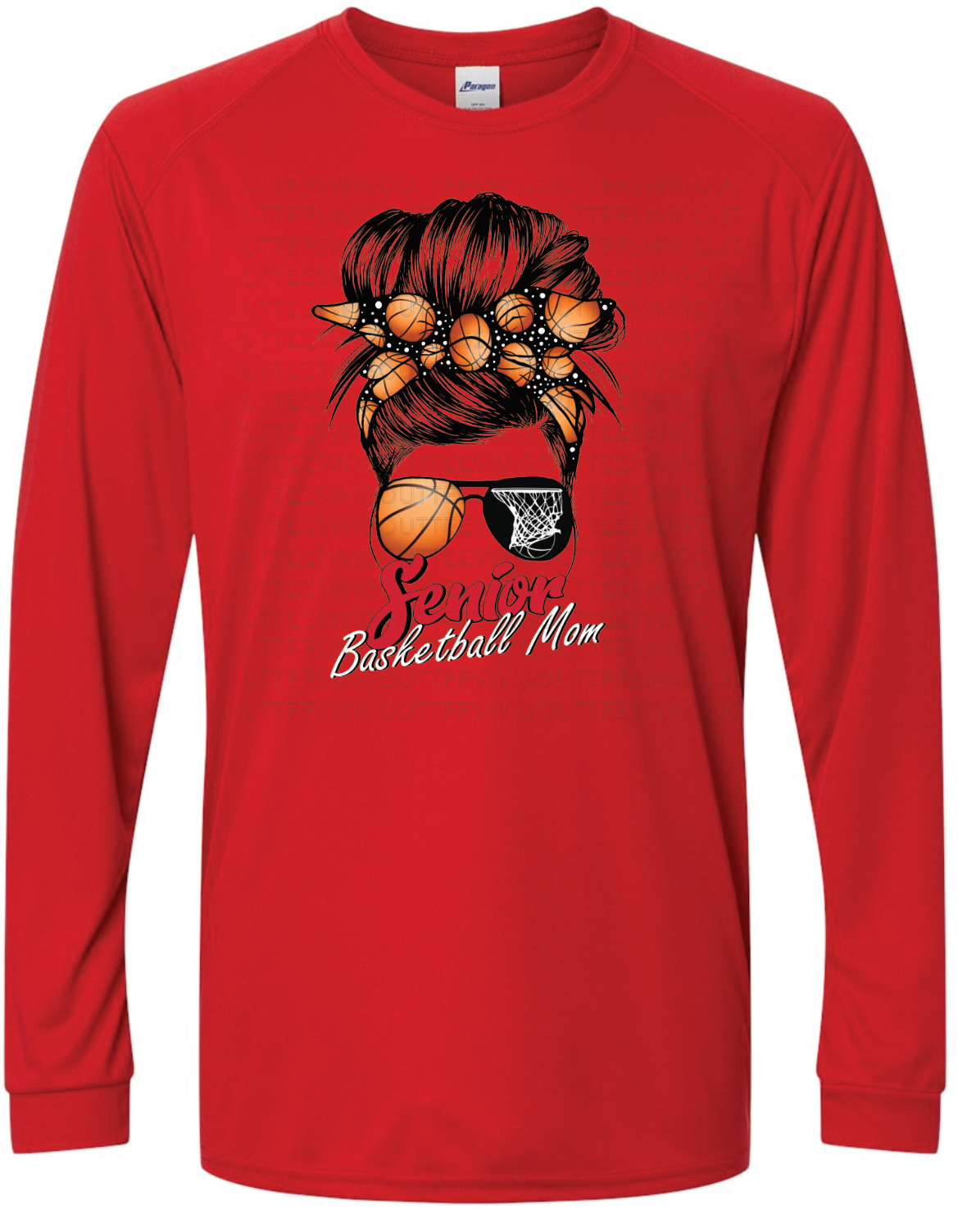 Senior Basketball Mom Bun Paragon Performance Long Sleeve T-shirt