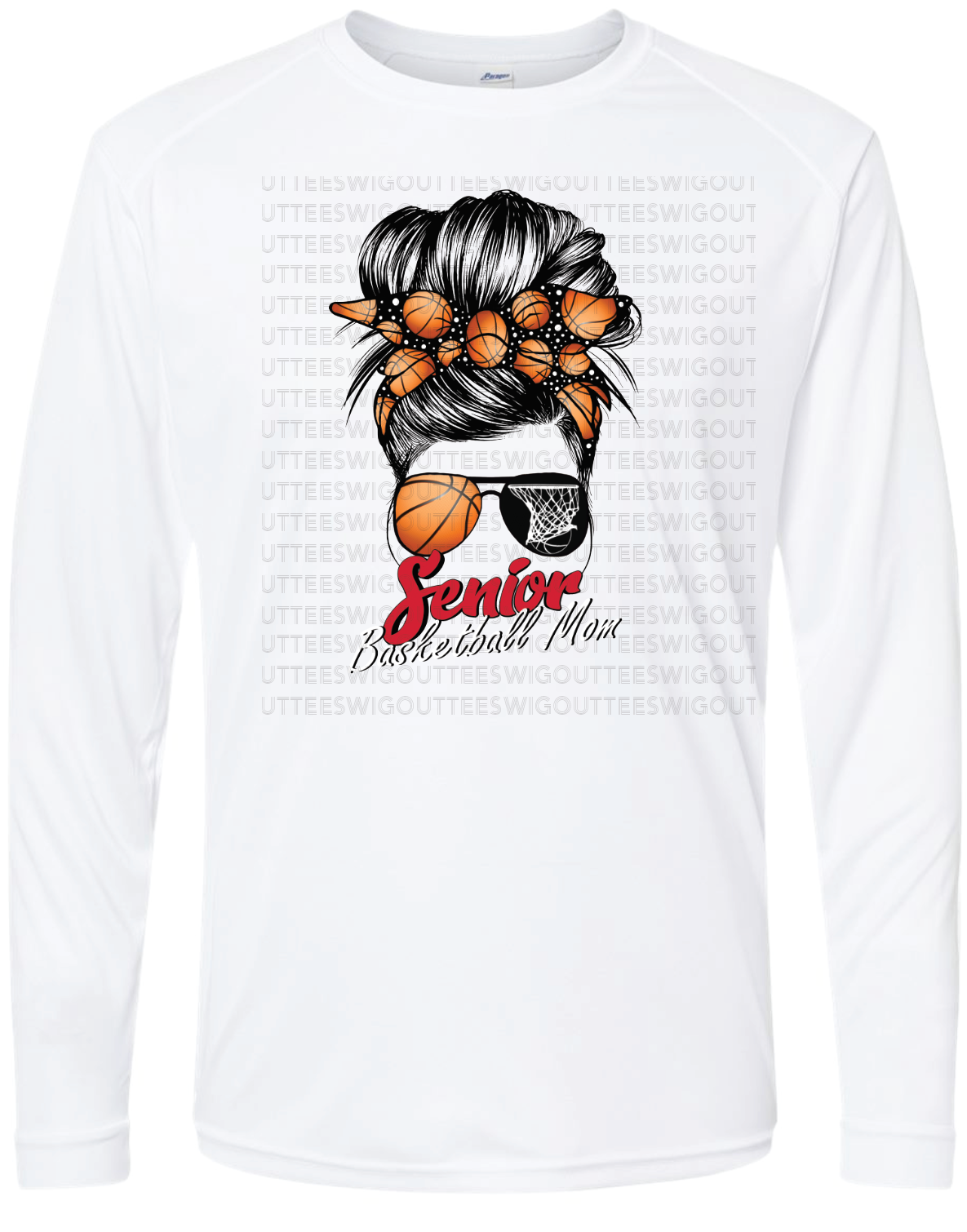 Senior Basketball Mom Bun Paragon Performance Long Sleeve T-shirt