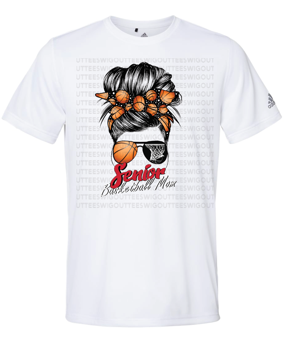 Senior Basketball Mom Bun Adidas Sports T-shirt