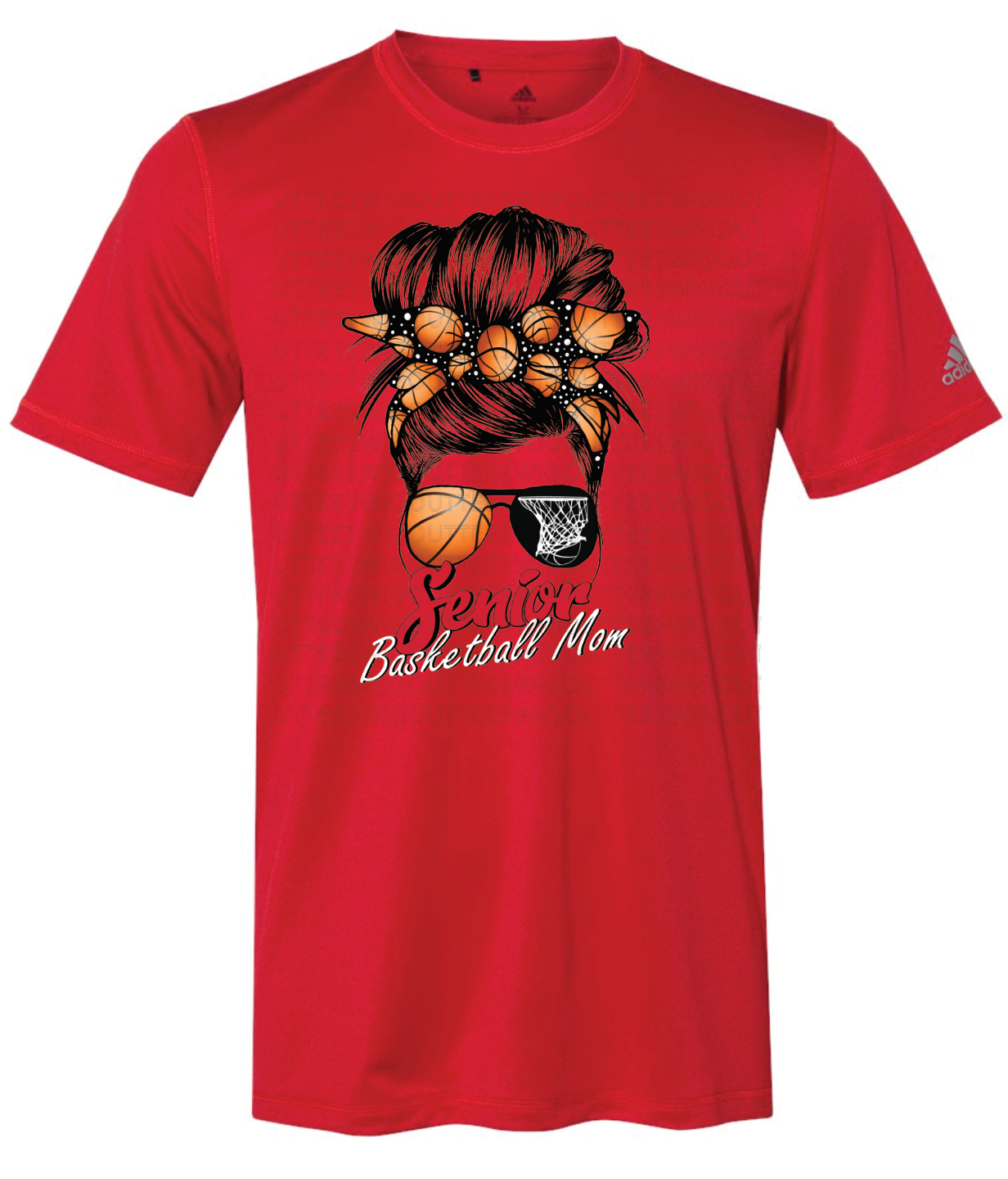 Senior Basketball Mom Bun Adidas Sports T-shirt
