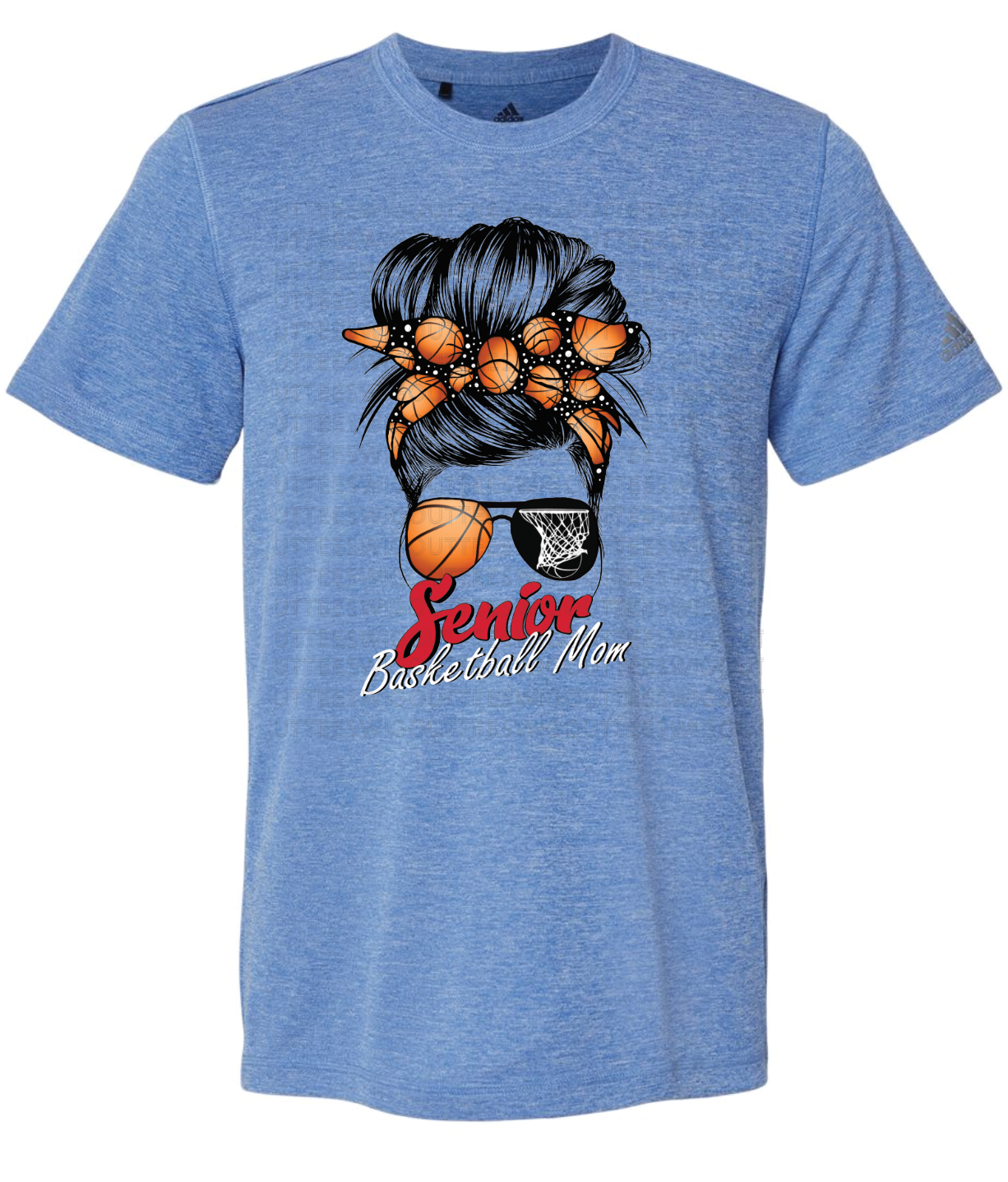 Senior Basketball Mom Bun Adidas Sports T-shirt
