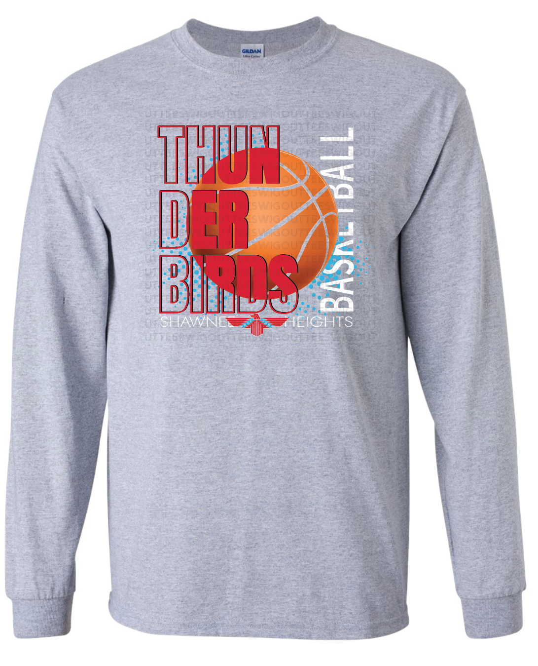 Thunderbirds Basketball Gildan Ultra Cotton Long Sleeve T-Shirt