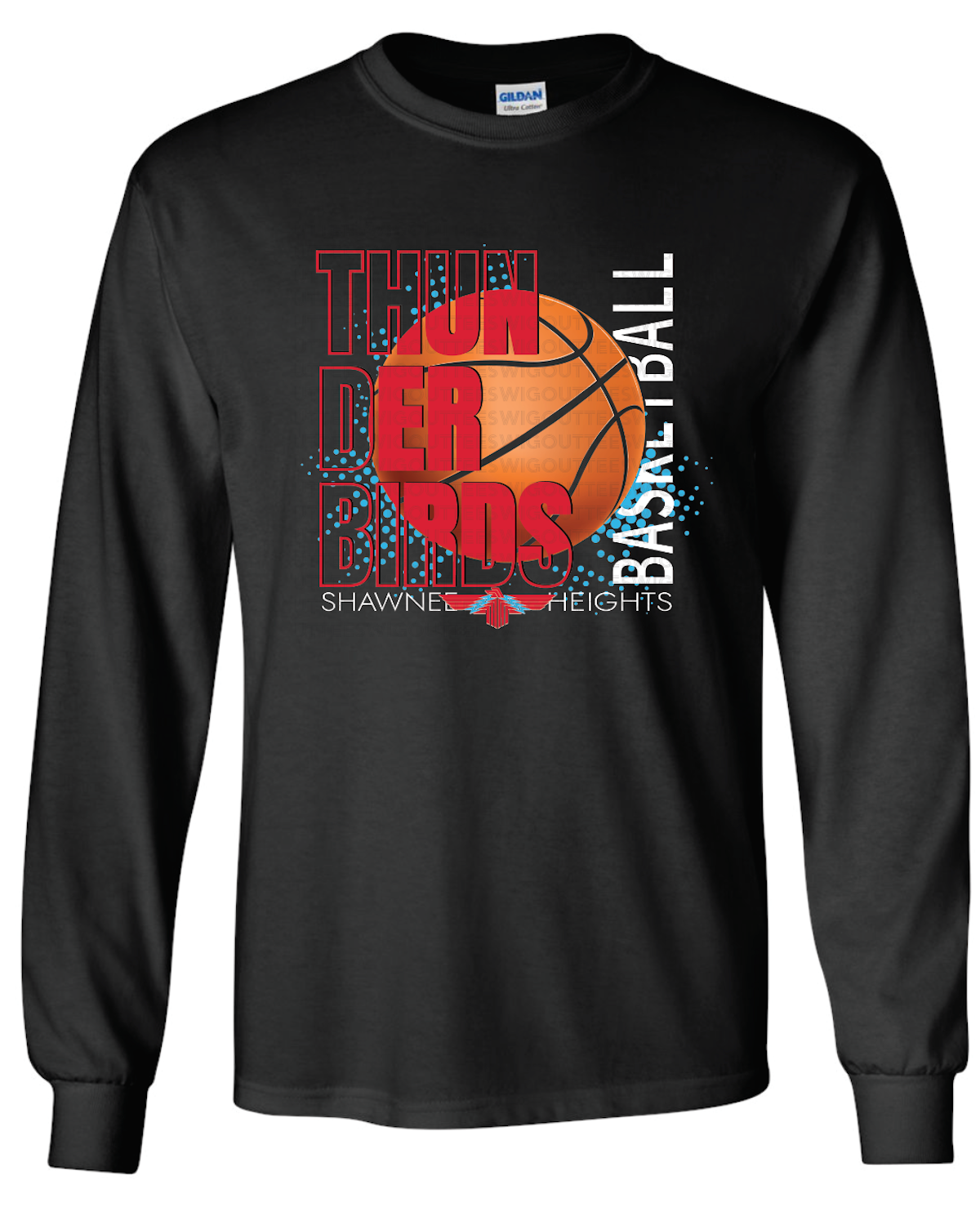 Thunderbirds Basketball Gildan Ultra Cotton Long Sleeve T-Shirt
