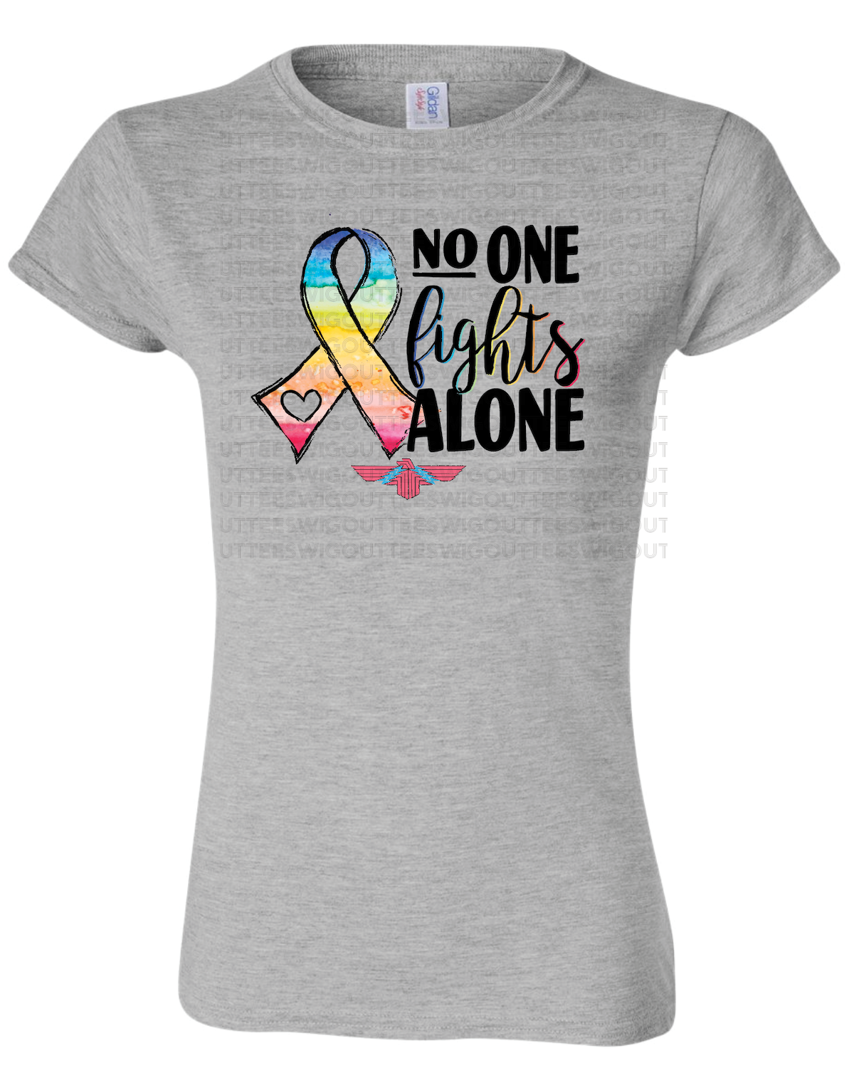 No One Fights Alone Womens Gildan Softstyle T-Shirt