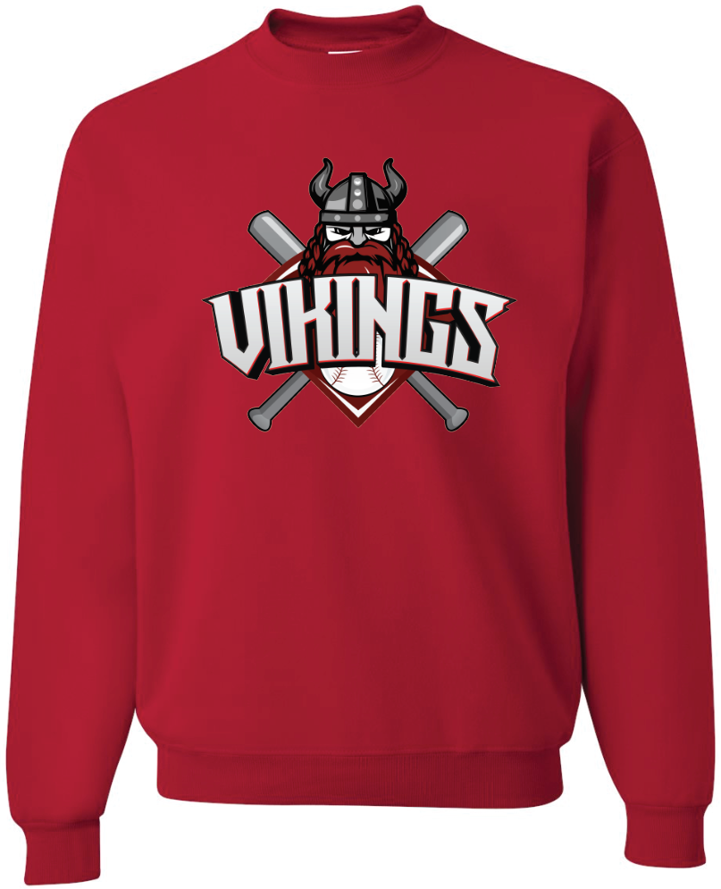 Vikings Logo Jerzees Nublend Crew Sweatshirt