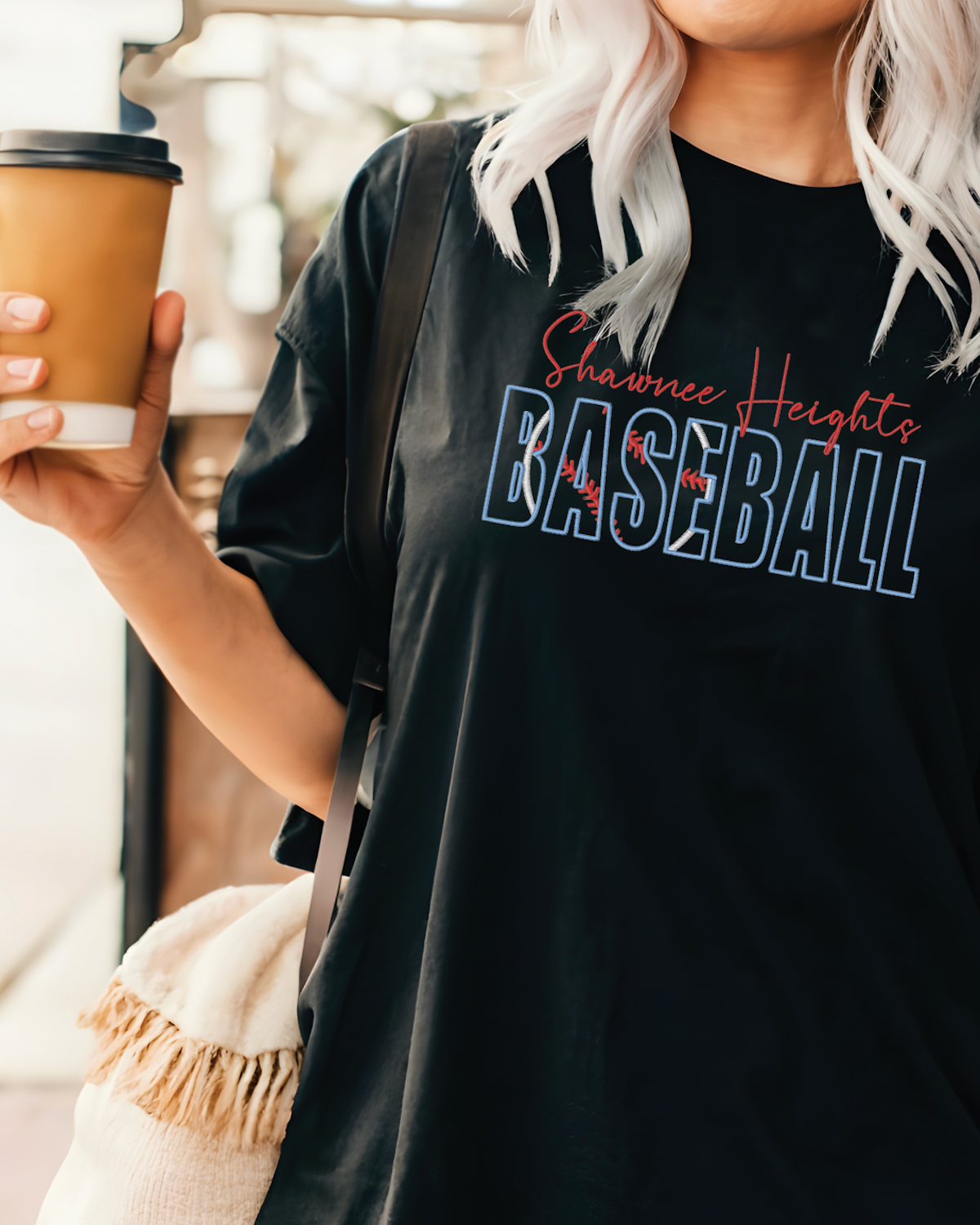 Embroidered Shawnee Heights Baseball - No Glitter