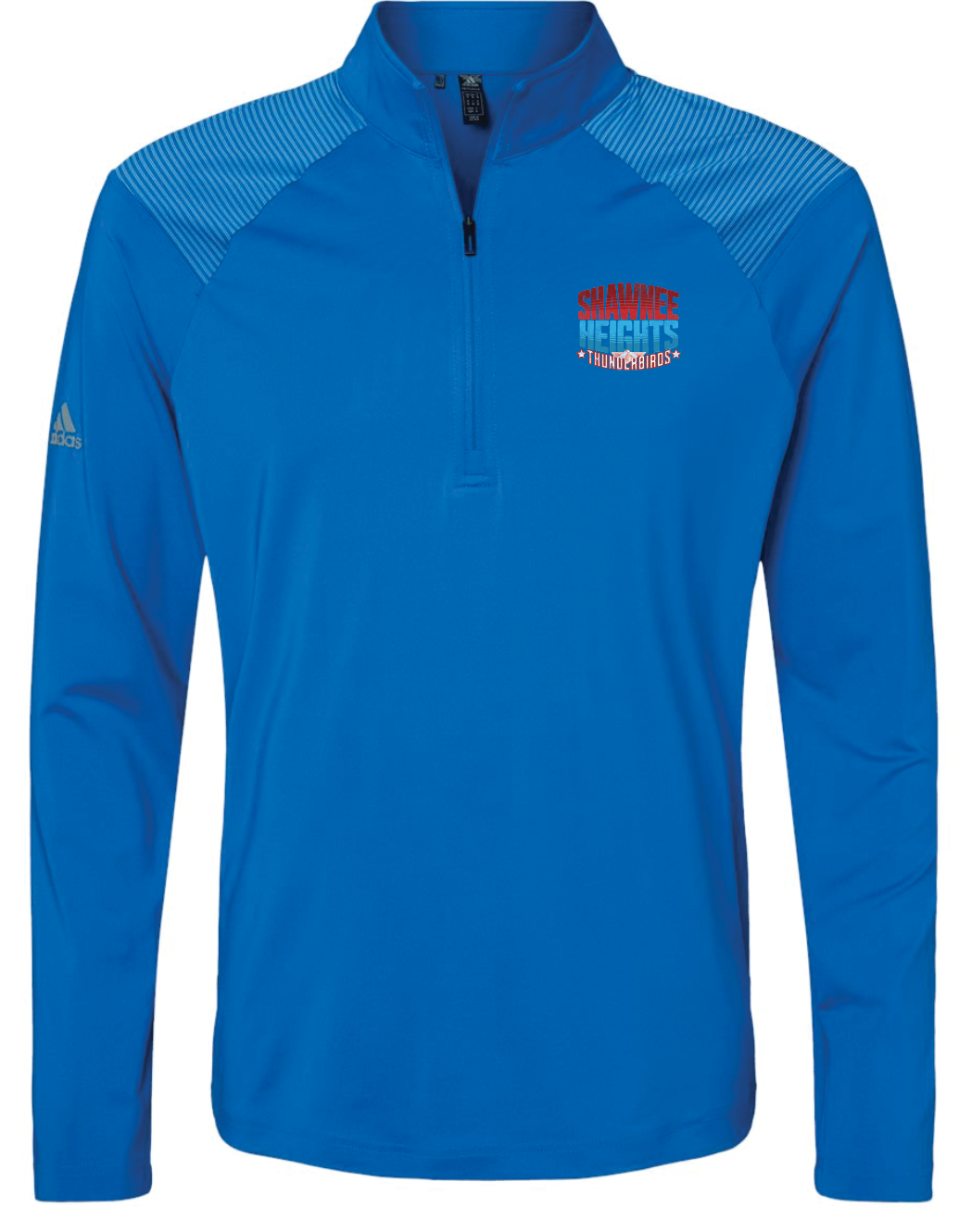 Shawnee Heights Adidas Stripe Quarter-Zip Pullover