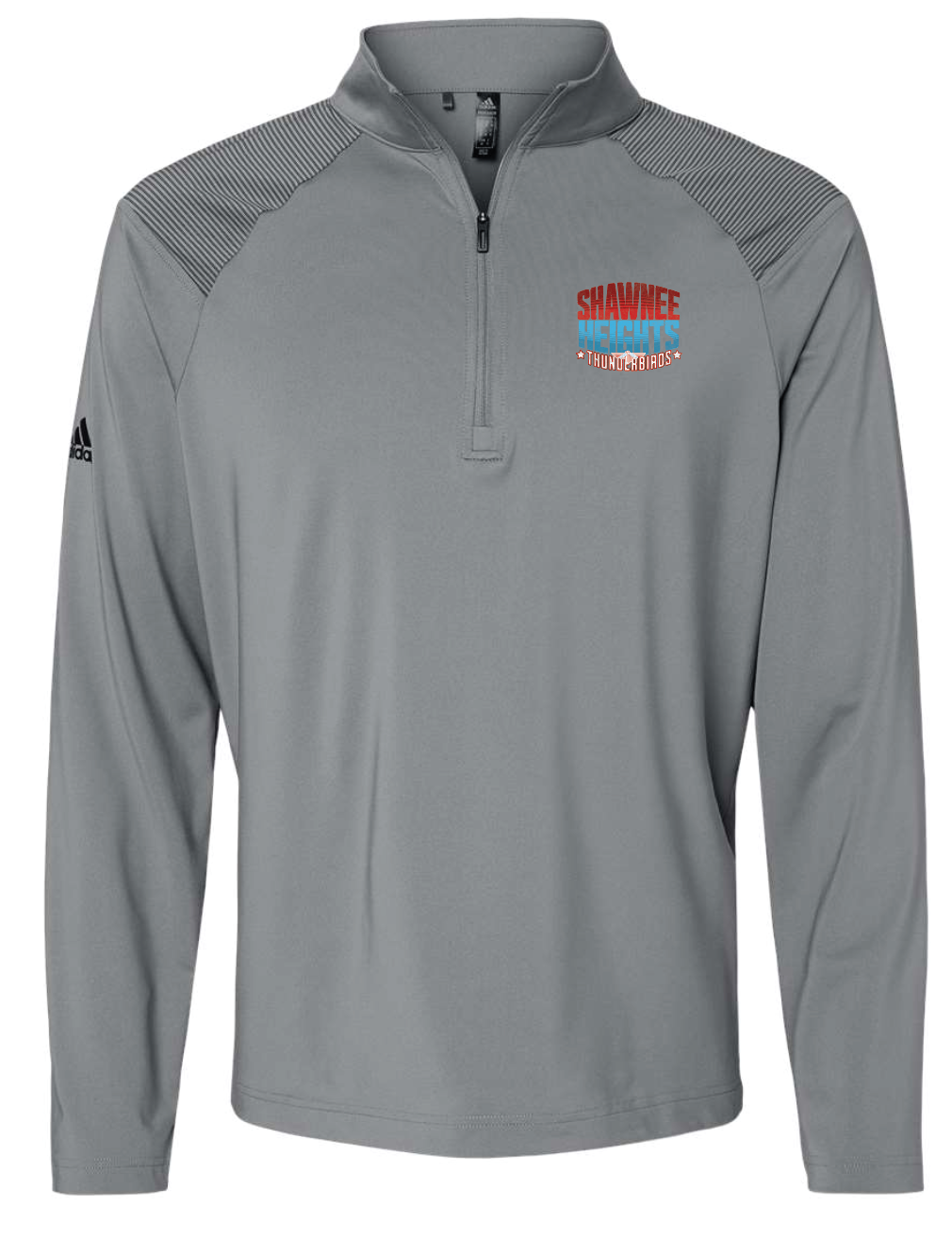 Shawnee Heights Adidas Stripe Quarter-Zip Pullover