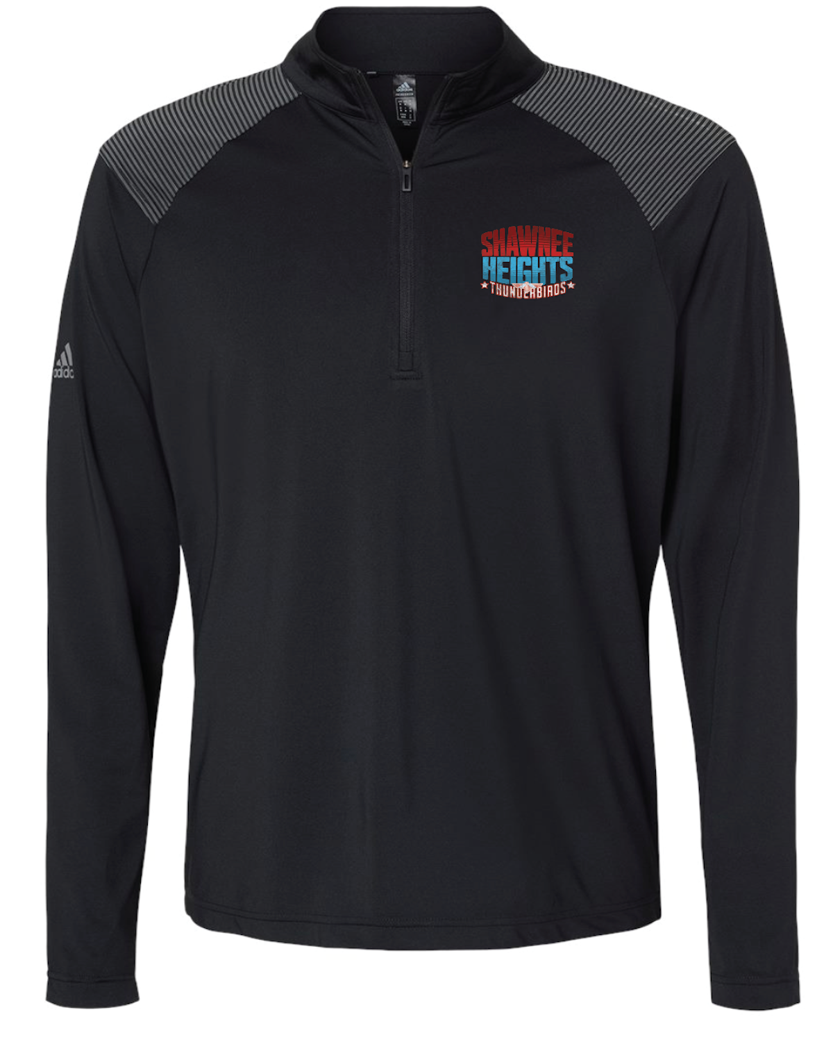 Shawnee Heights Adidas Stripe Quarter-Zip Pullover
