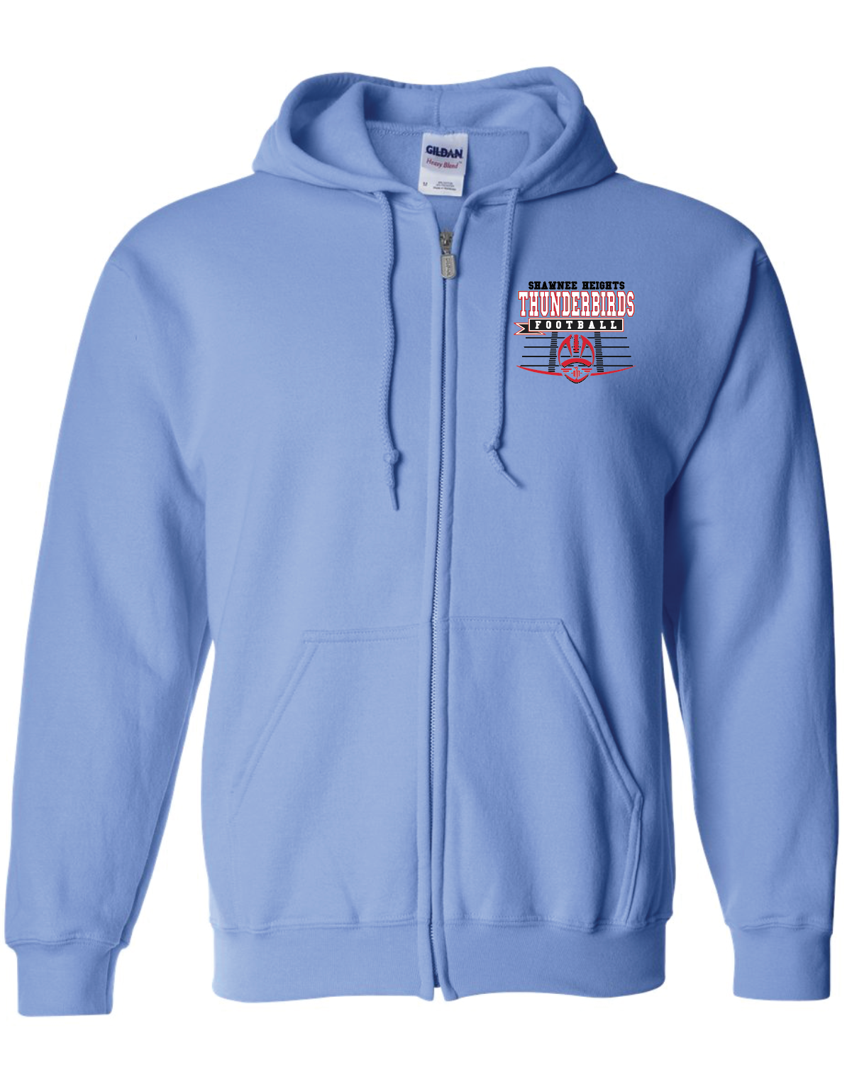 Shawnee Heights Thunderbirds Football Full Zip Hooded Sweatshirt