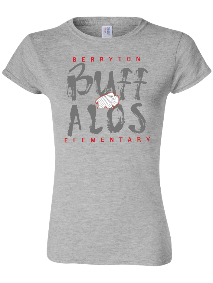 Berryton Elementary Buffalos Womens Gildan Softstyle T-Shirt