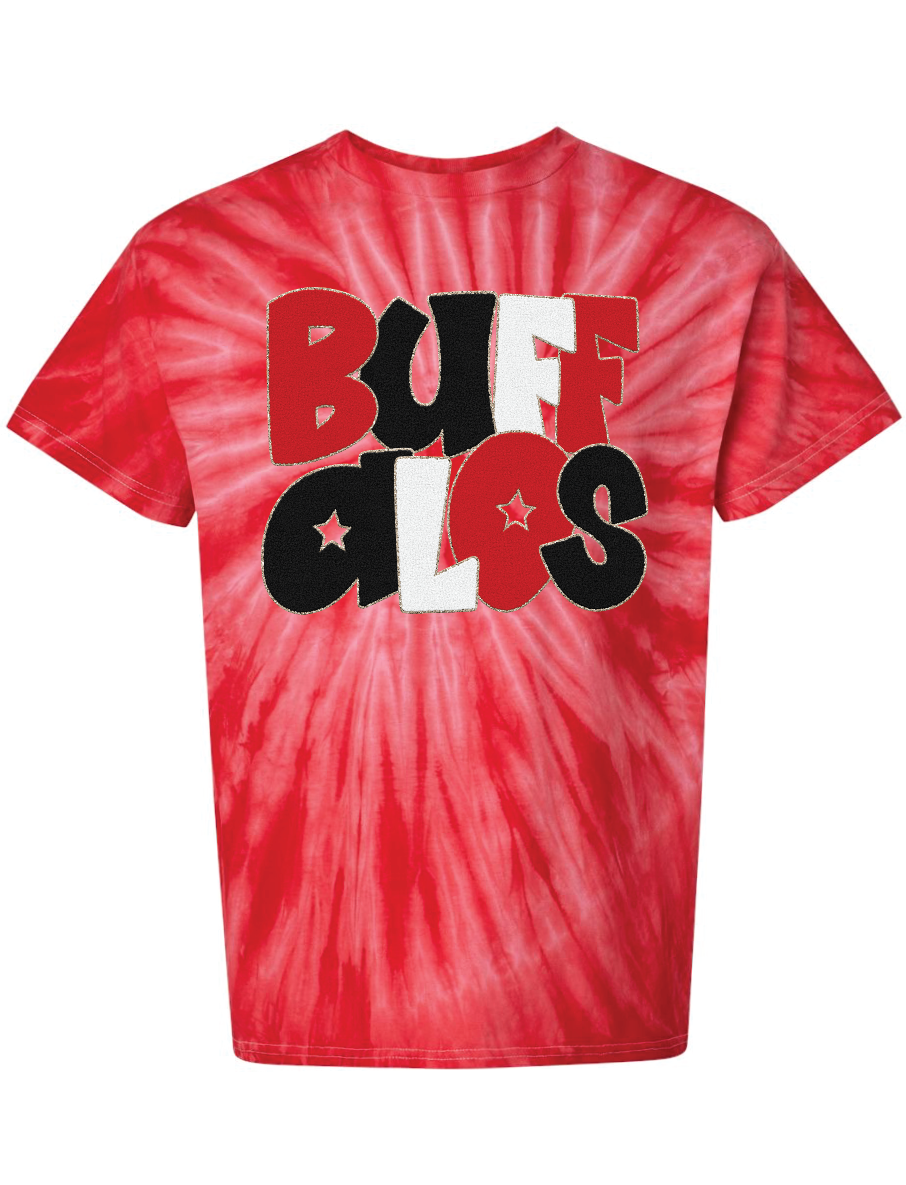 *Faux* Chenille Buffalos Tie-Dyed T-Shirt