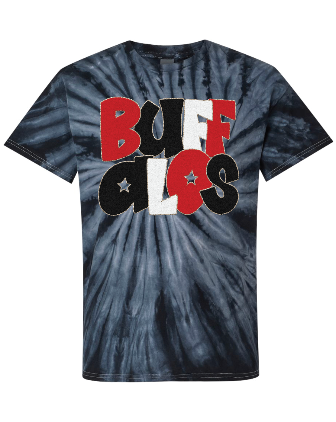 *Faux* Chenille Buffalos Tie-Dyed T-Shirt