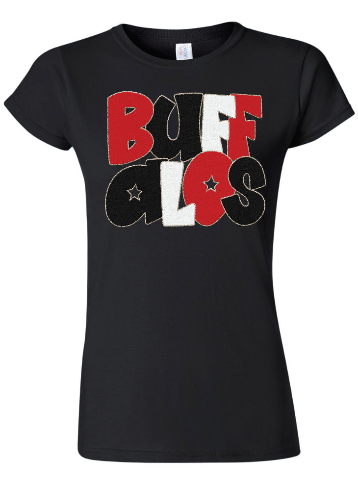 *Faux* Chenille Buffalos Womens Gildan Softstyle T-Shirt