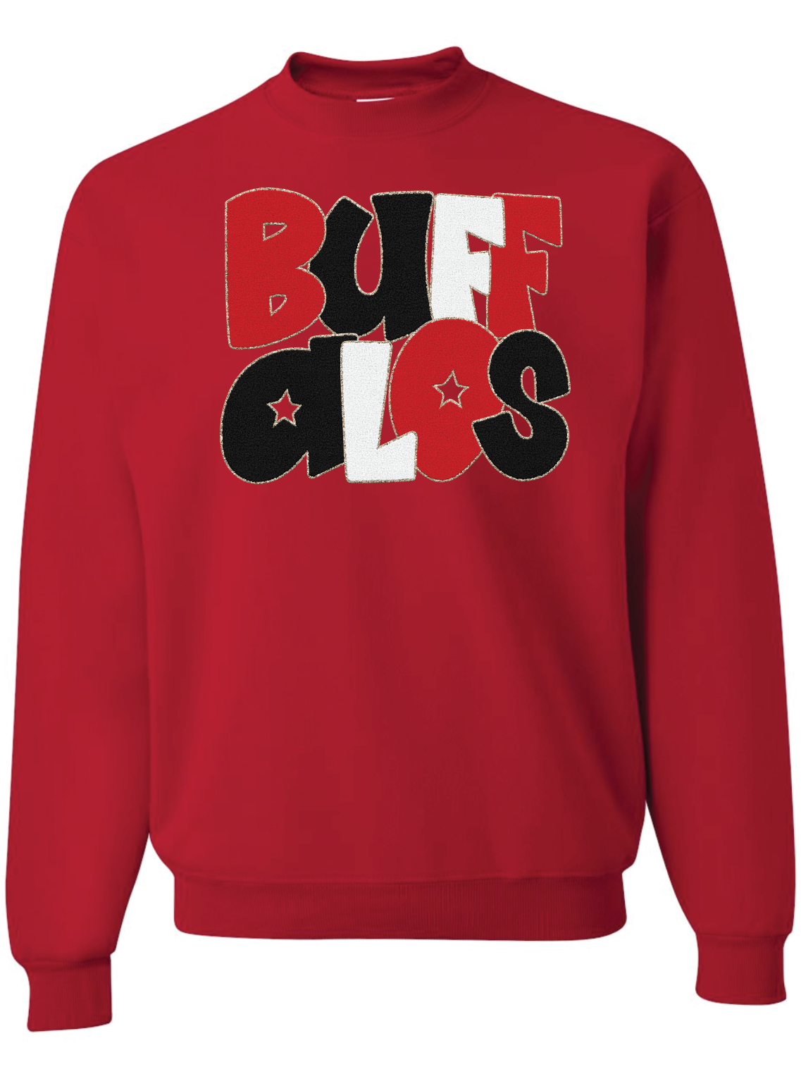 *Faux* Chenille Buffalos Crew Sweatshirt